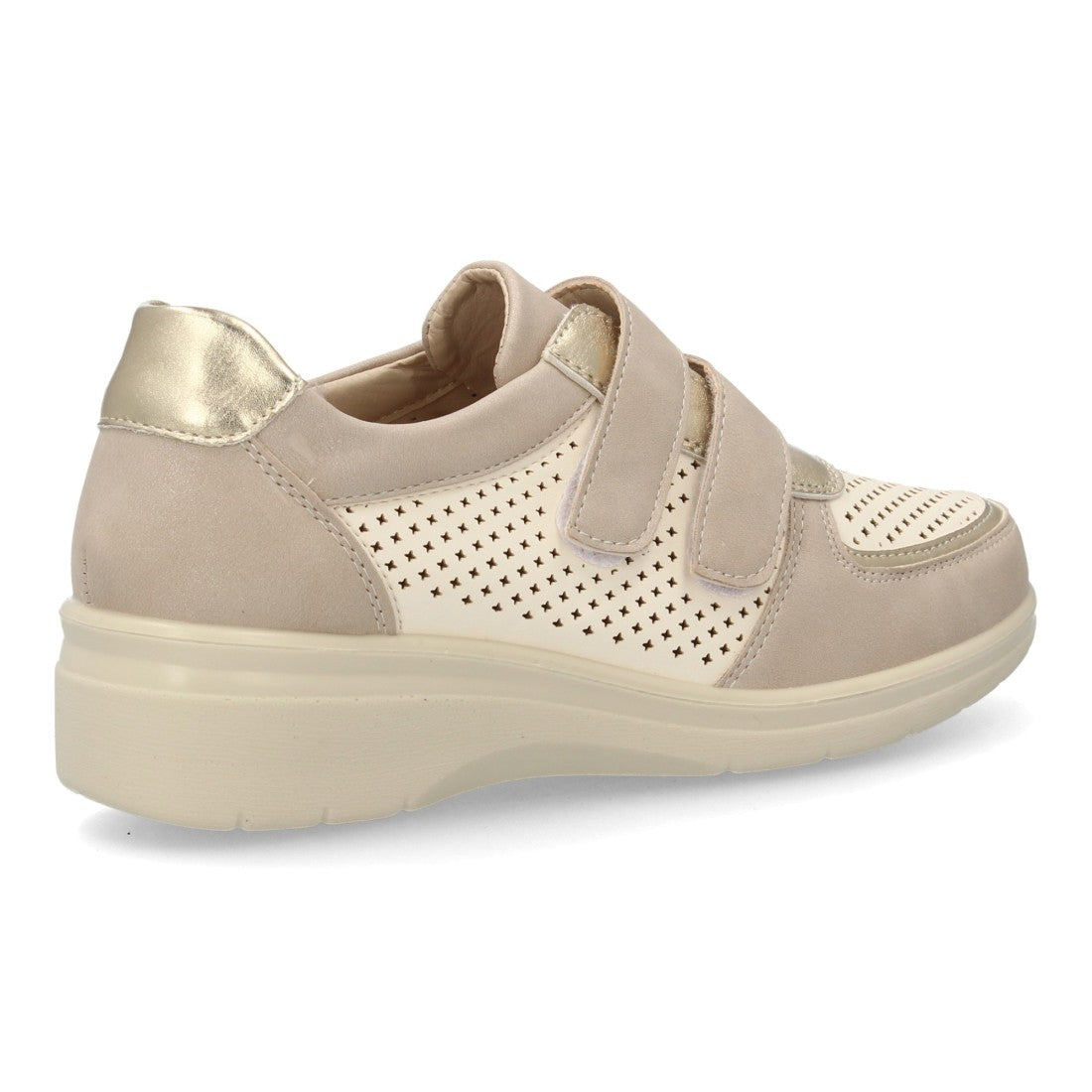 Zapatillas confort de mujer con detalles metalizados