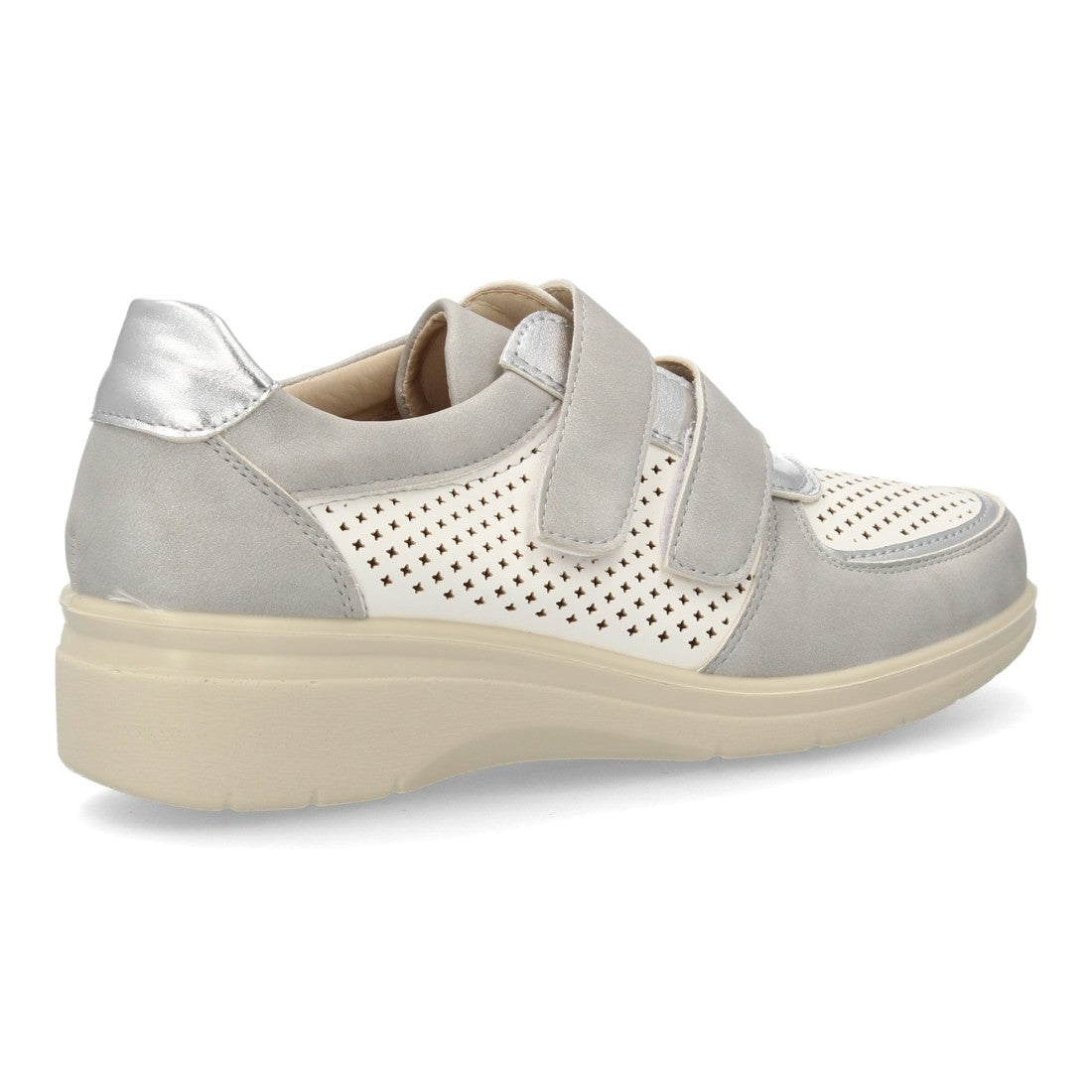 Zapatillas confort de mujer con detalles metalizados - Plata