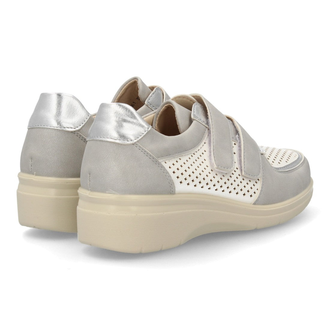 Zapatillas confort de mujer con detalles metalizados - Plata