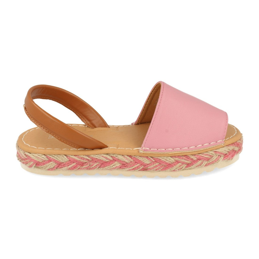 Sandalia plana de mujer forrada de yute multicolor