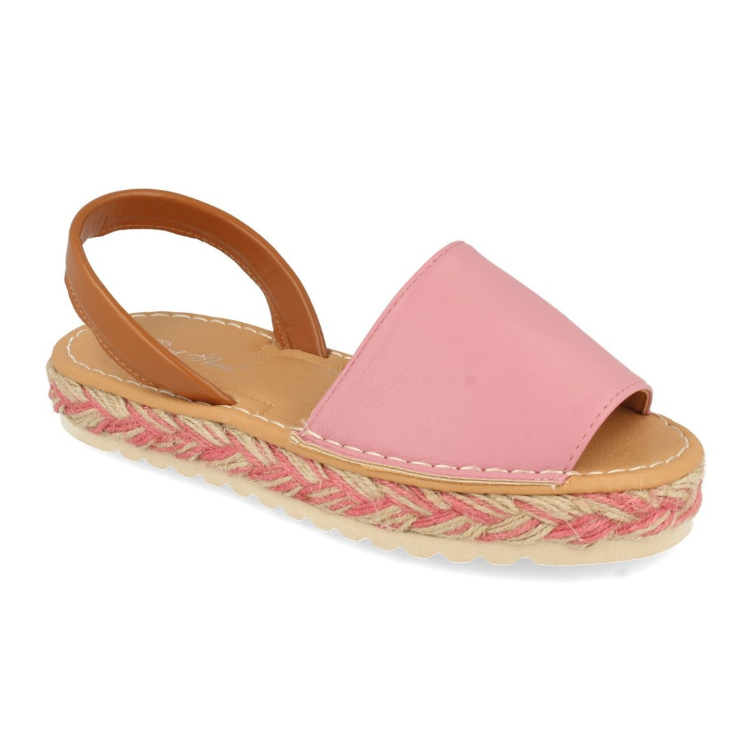 Sandalia plana de mujer forrada de yute multicolor