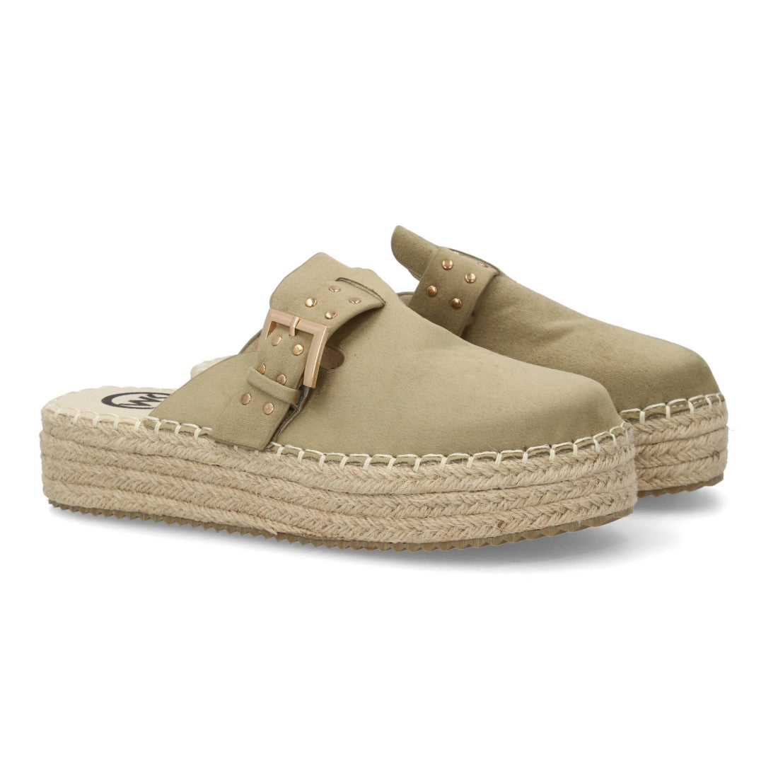 Sandalias tipo zueco de plataforma de mujer - Verde