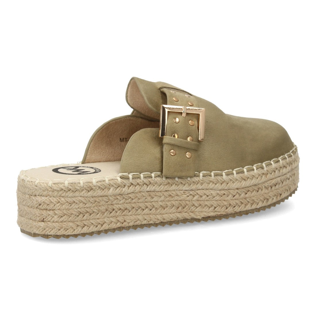 Sandalias tipo zueco de plataforma de mujer - Verde