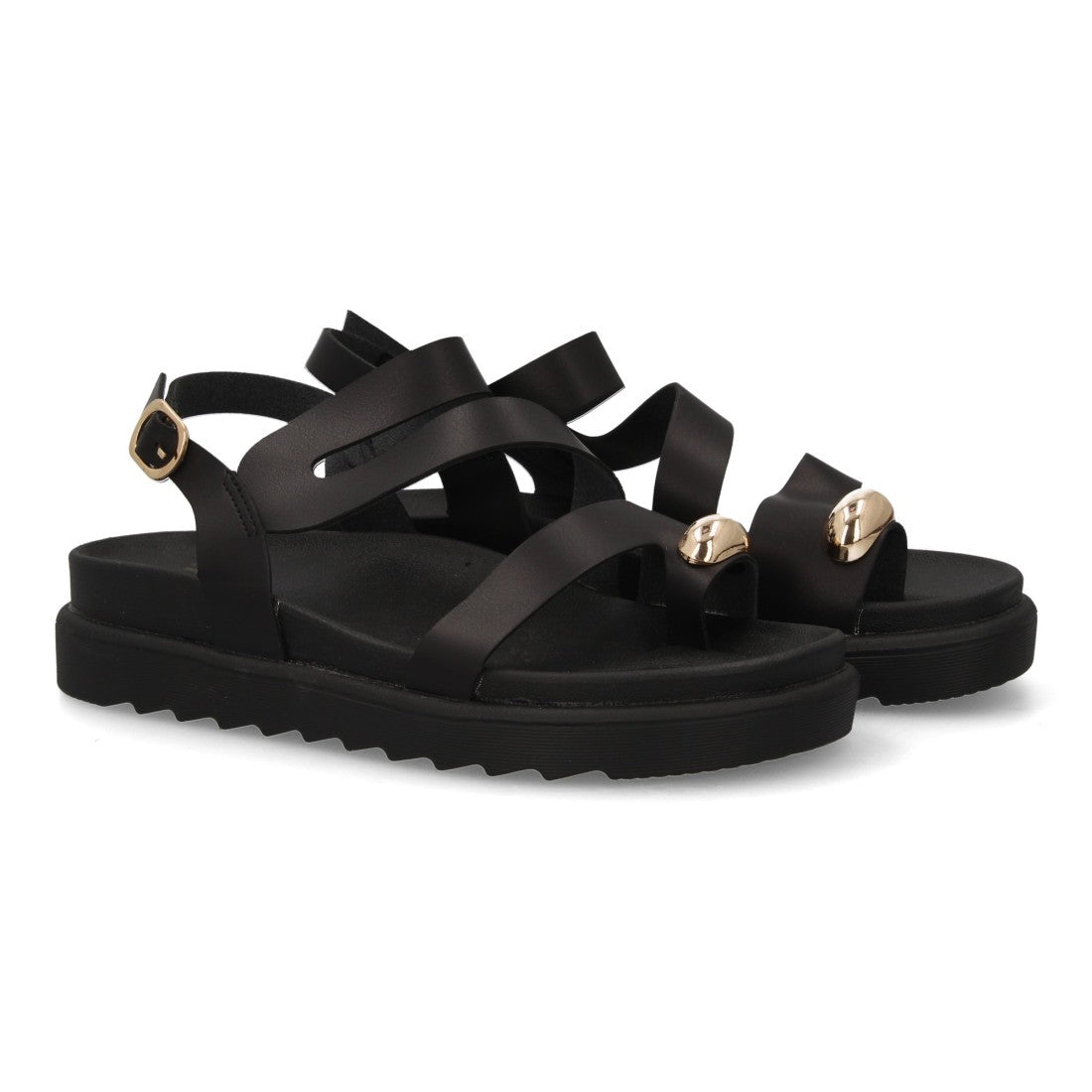 Sandalias de mujer con diseño de tiras anchas entrelazadas
