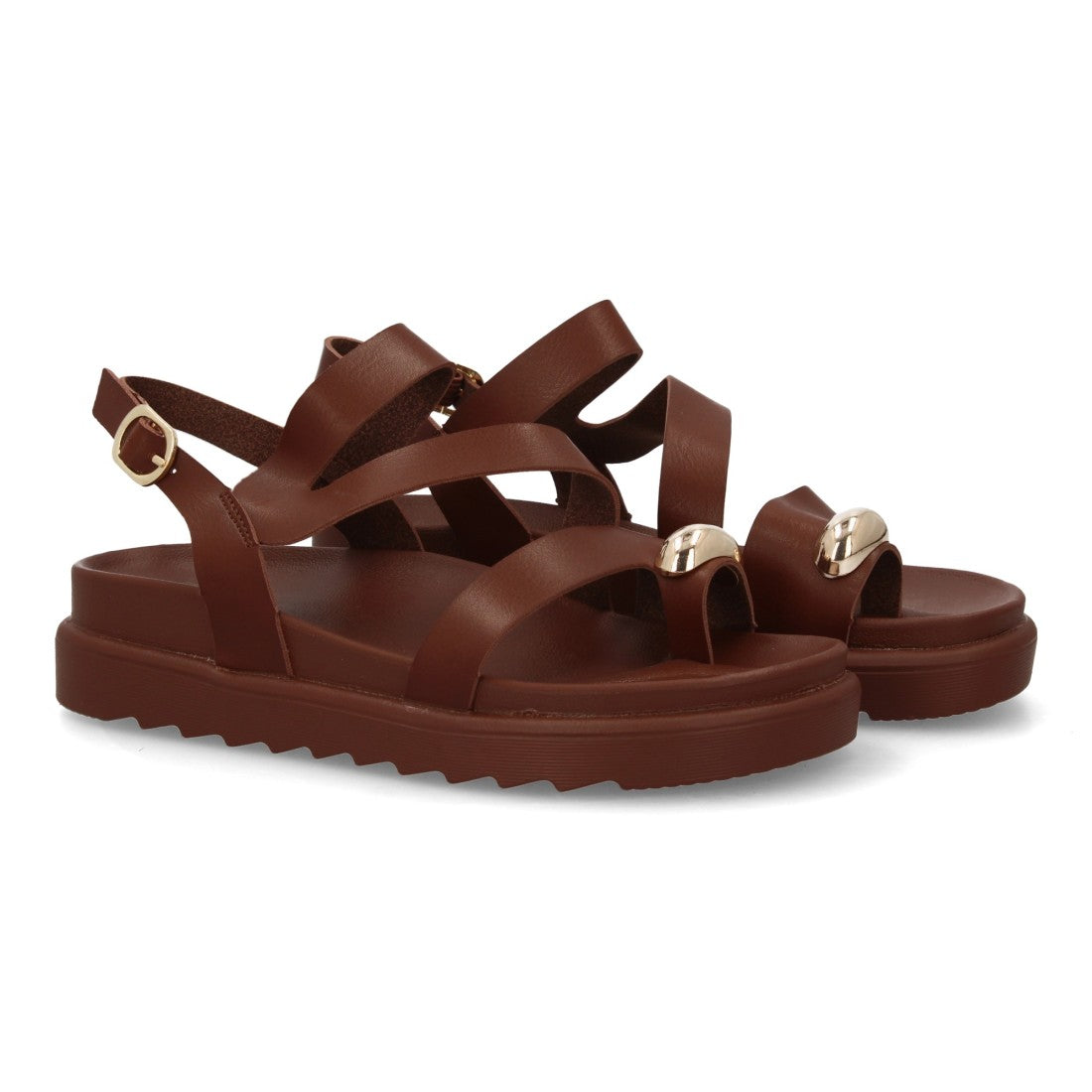 Sandalias de mujer con diseño de tiras anchas entrelazadas