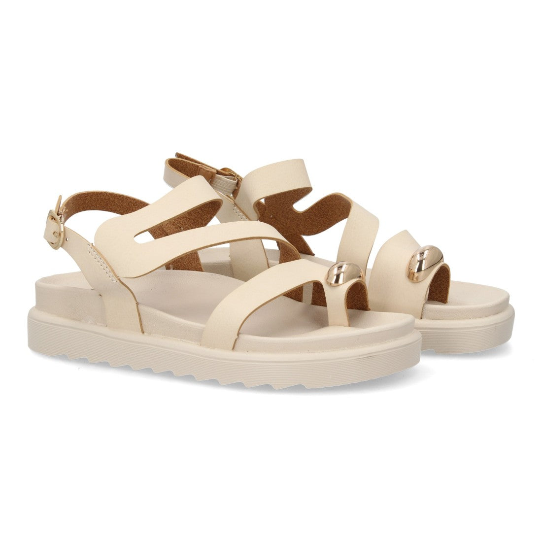 Sandalias de mujer con diseño de tiras anchas entrelazadas