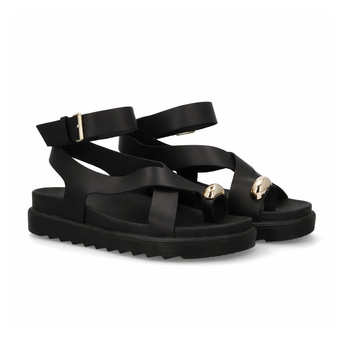 Sandalias de mujer con diseño de tiras anchas entrelazadas