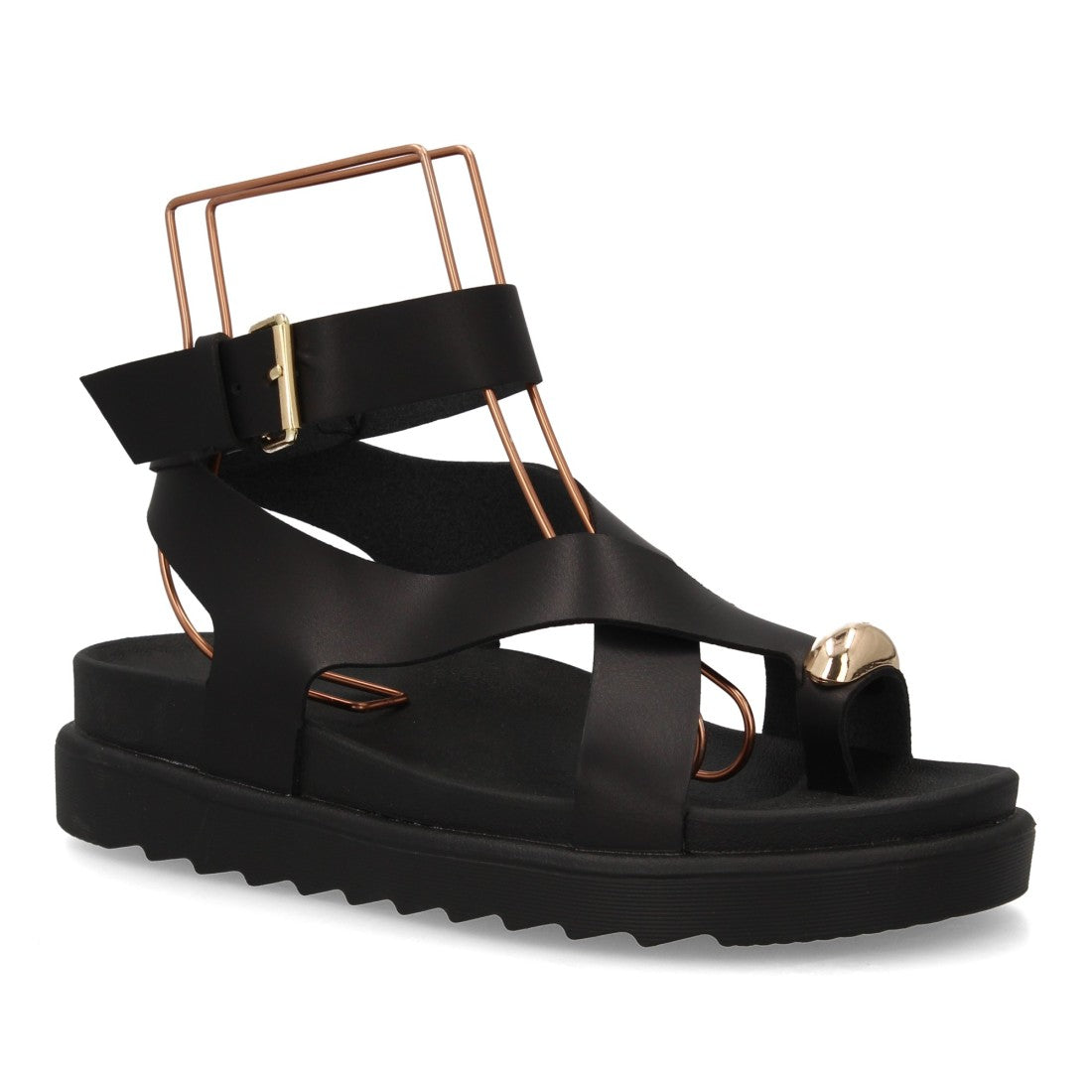 Sandalias de mujer con diseño de tiras anchas entrelazadas