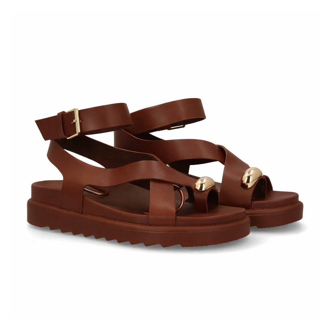Sandalias de mujer con diseño de tiras anchas entrelazadas