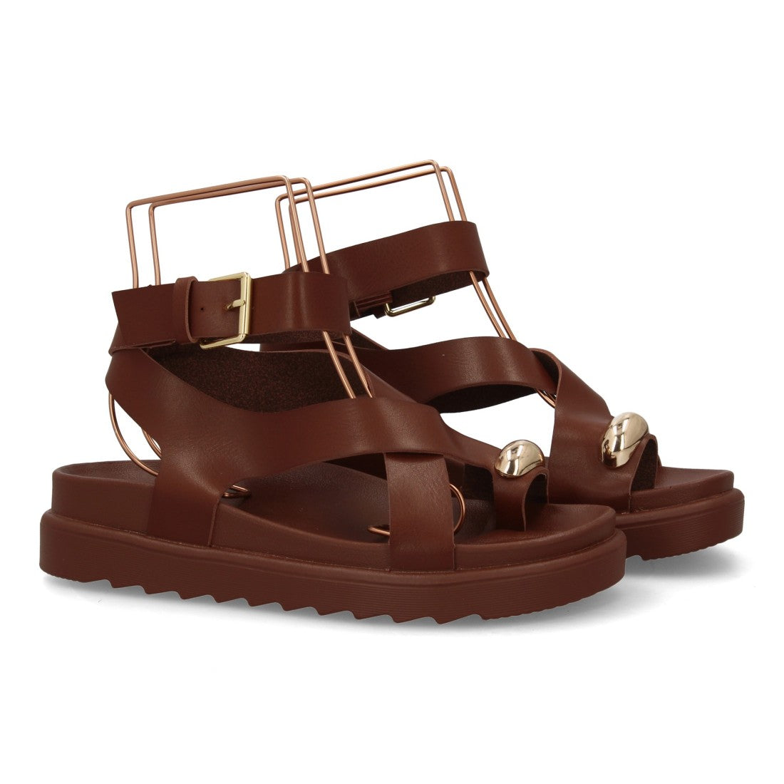 Sandalias de mujer con diseño de tiras anchas entrelazadas