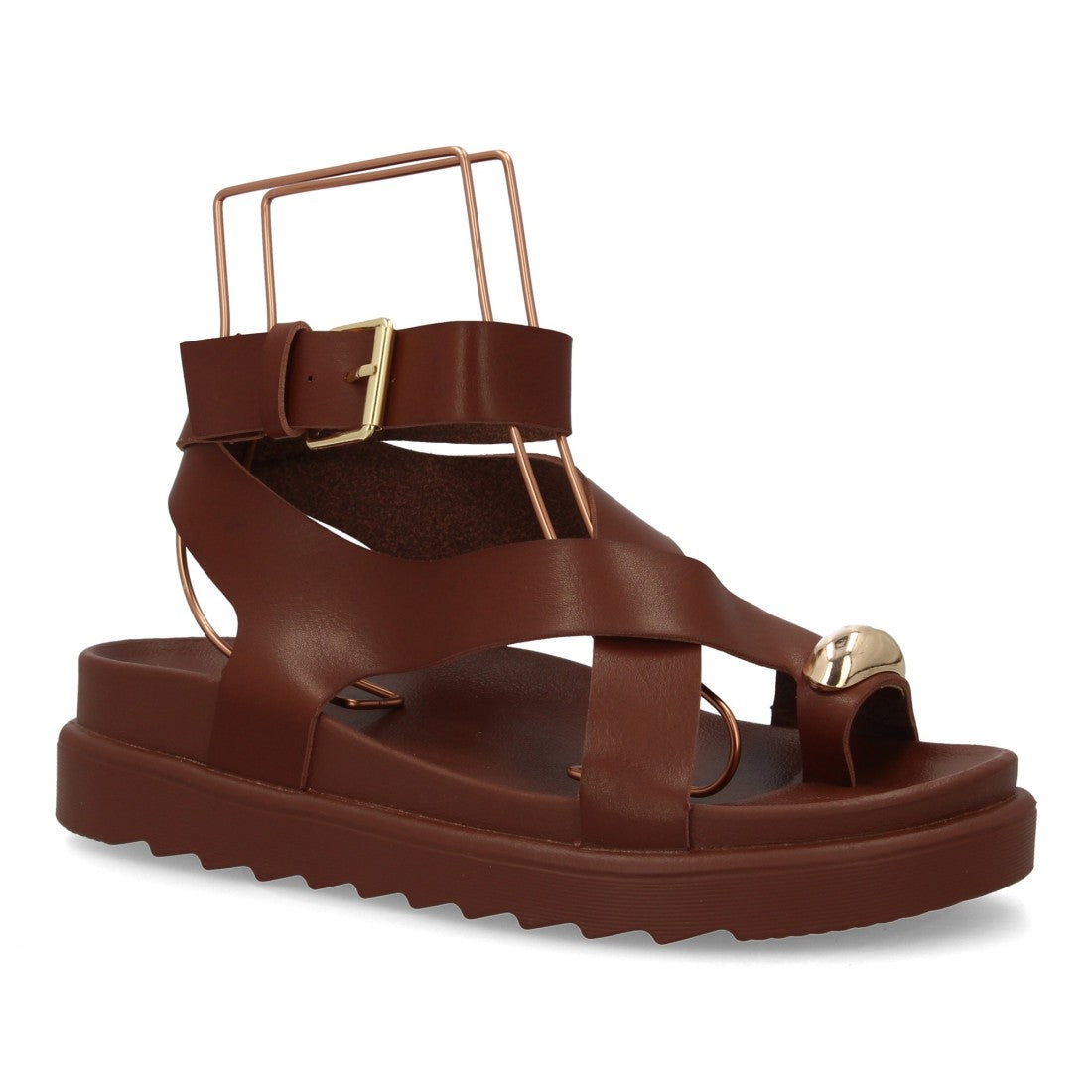 Sandalias de mujer con diseño de tiras anchas entrelazadas