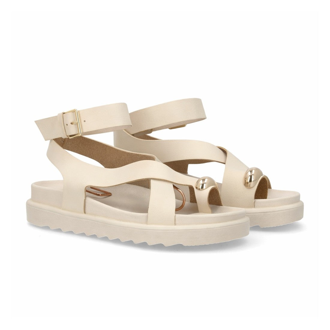 Sandalias de mujer con diseño de tiras anchas entrelazadas