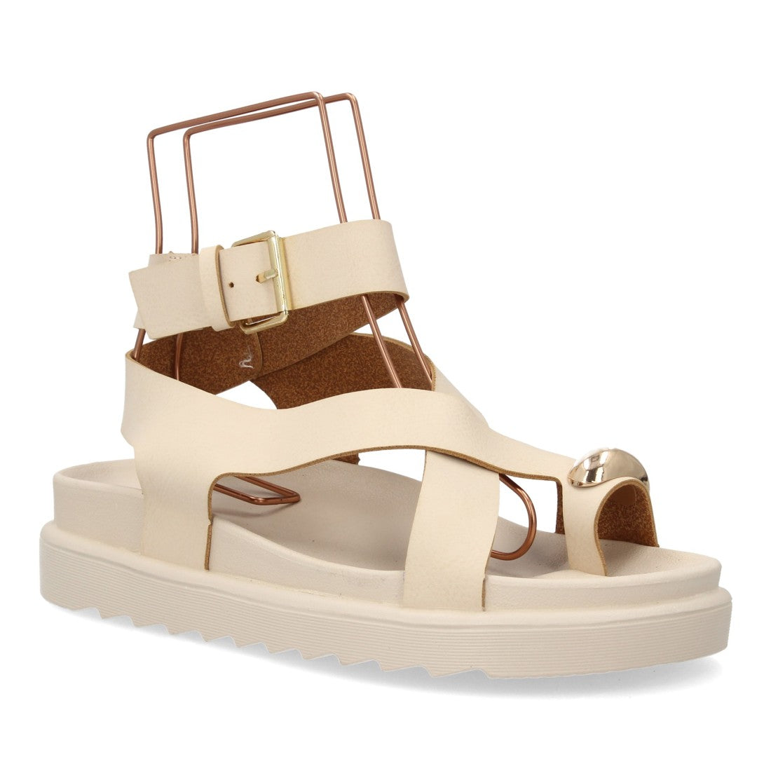 Sandalias de mujer con diseño de tiras anchas entrelazadas