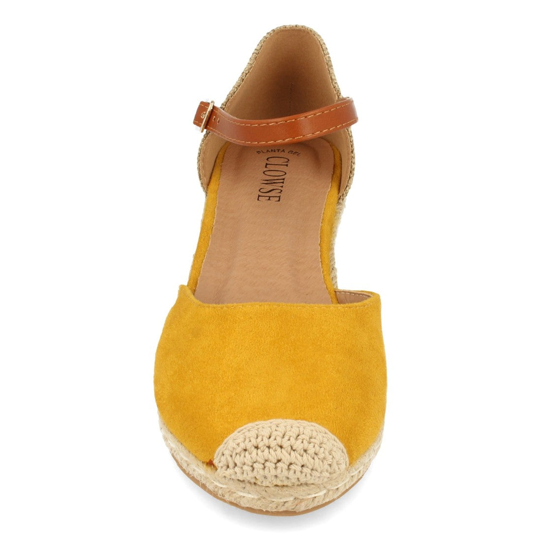 Sandalia de mujer con cuña de yute - Amarillo (Ref. 9R53)