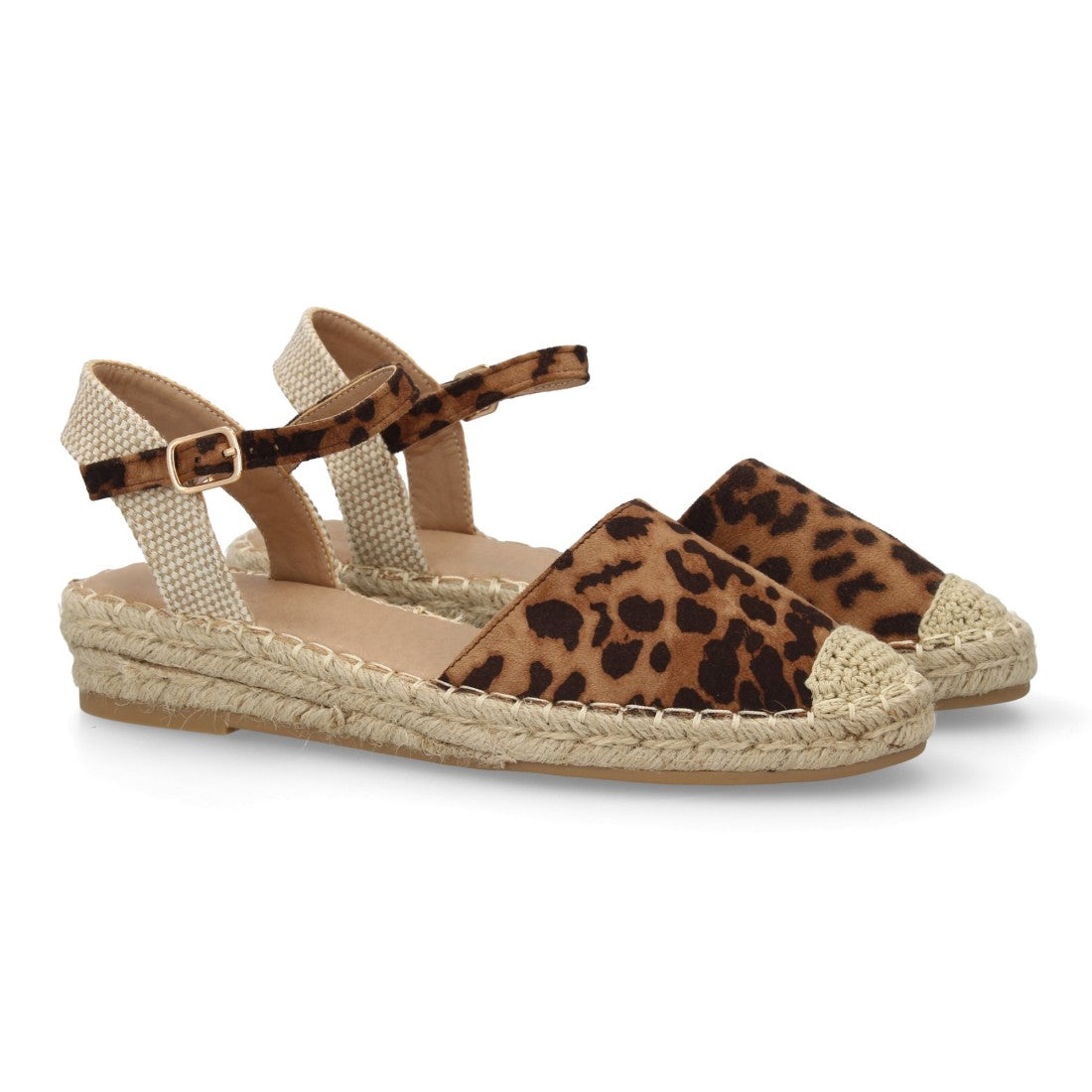 Sandalia alpargata de mujer con diseño abierto - Leopardo