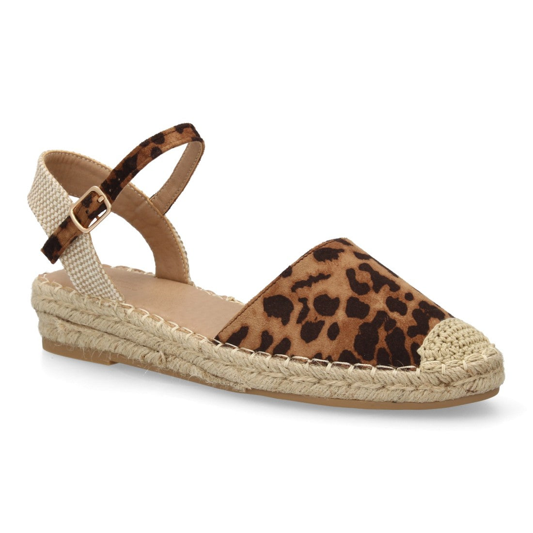 Sandalia alpargata de mujer con diseño abierto - Leopardo