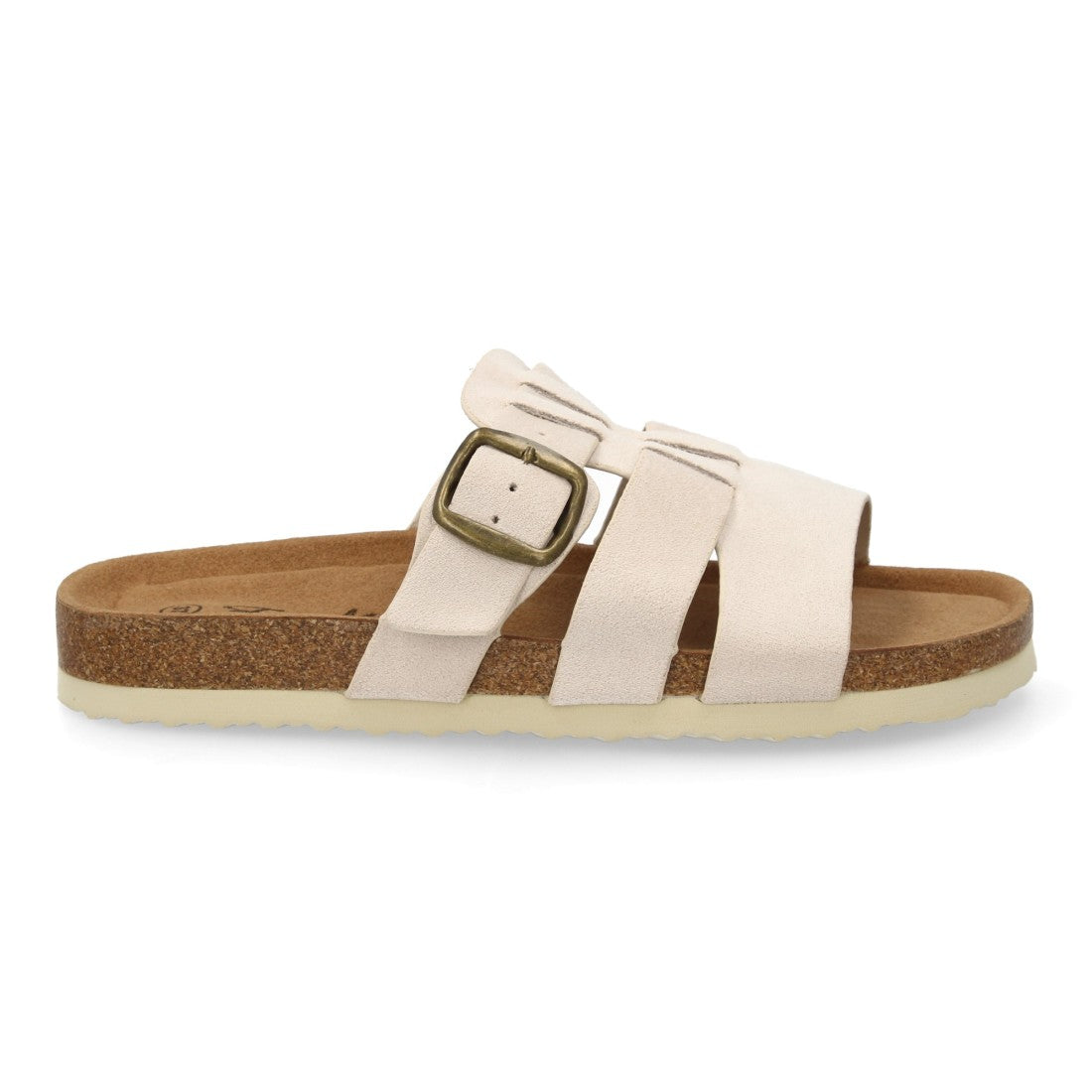 Sandalia plana de mujer con planta anatómica - Beige (Ref. M295)