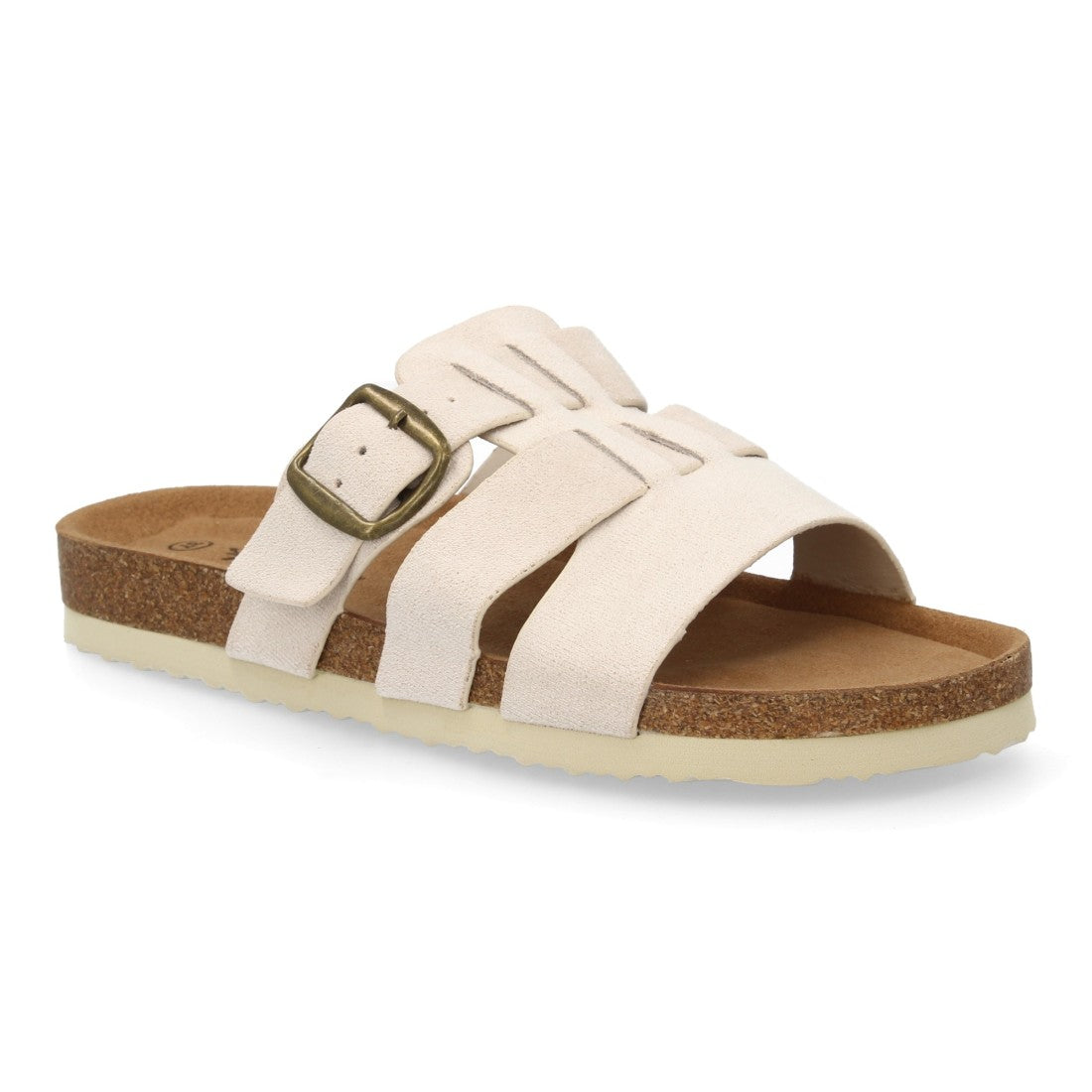 Sandalia plana de mujer con planta anatómica - Beige (Ref. M295)