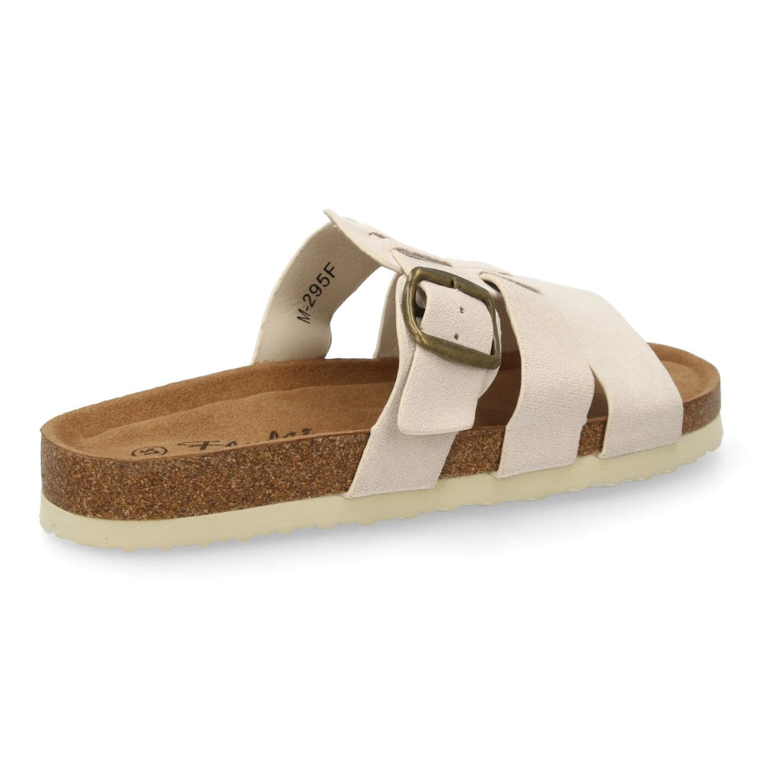 Sandalia plana de mujer con planta anatómica - Beige (Ref. M295)