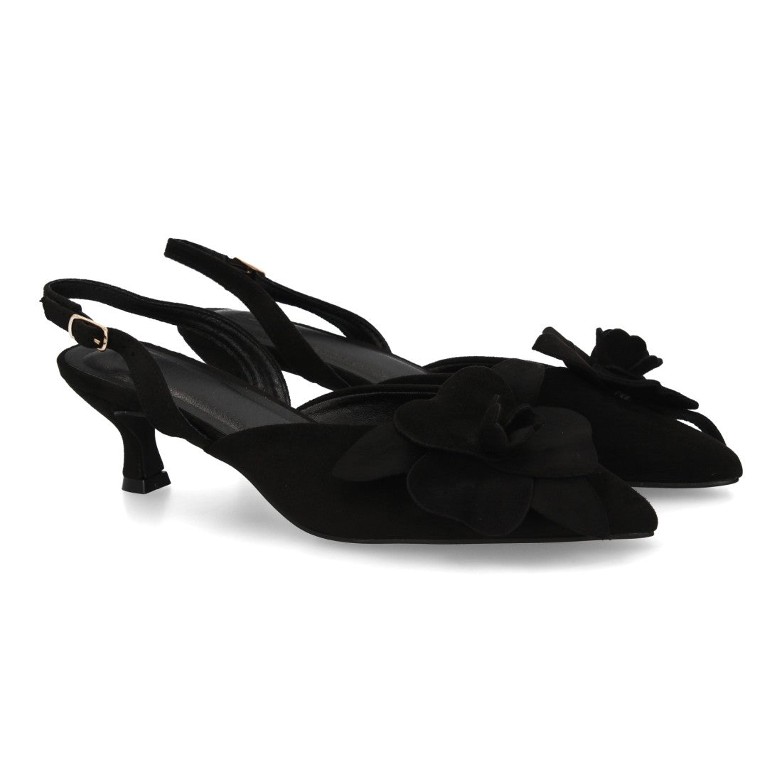 Zapato destalonado de mujer con tacón medio y diseño de punta fina