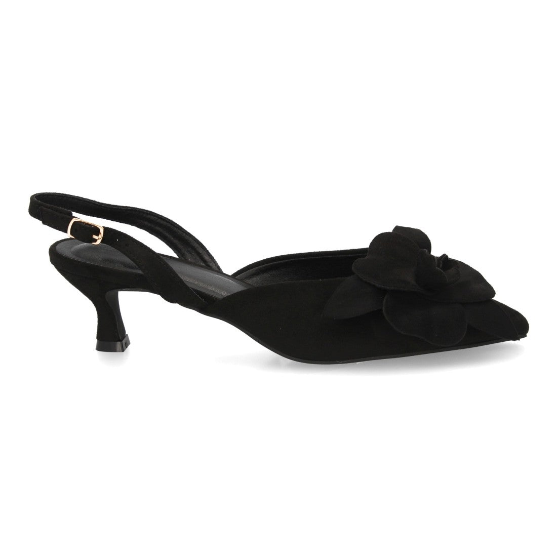 Zapato destalonado de mujer con tacón medio y diseño de punta fina