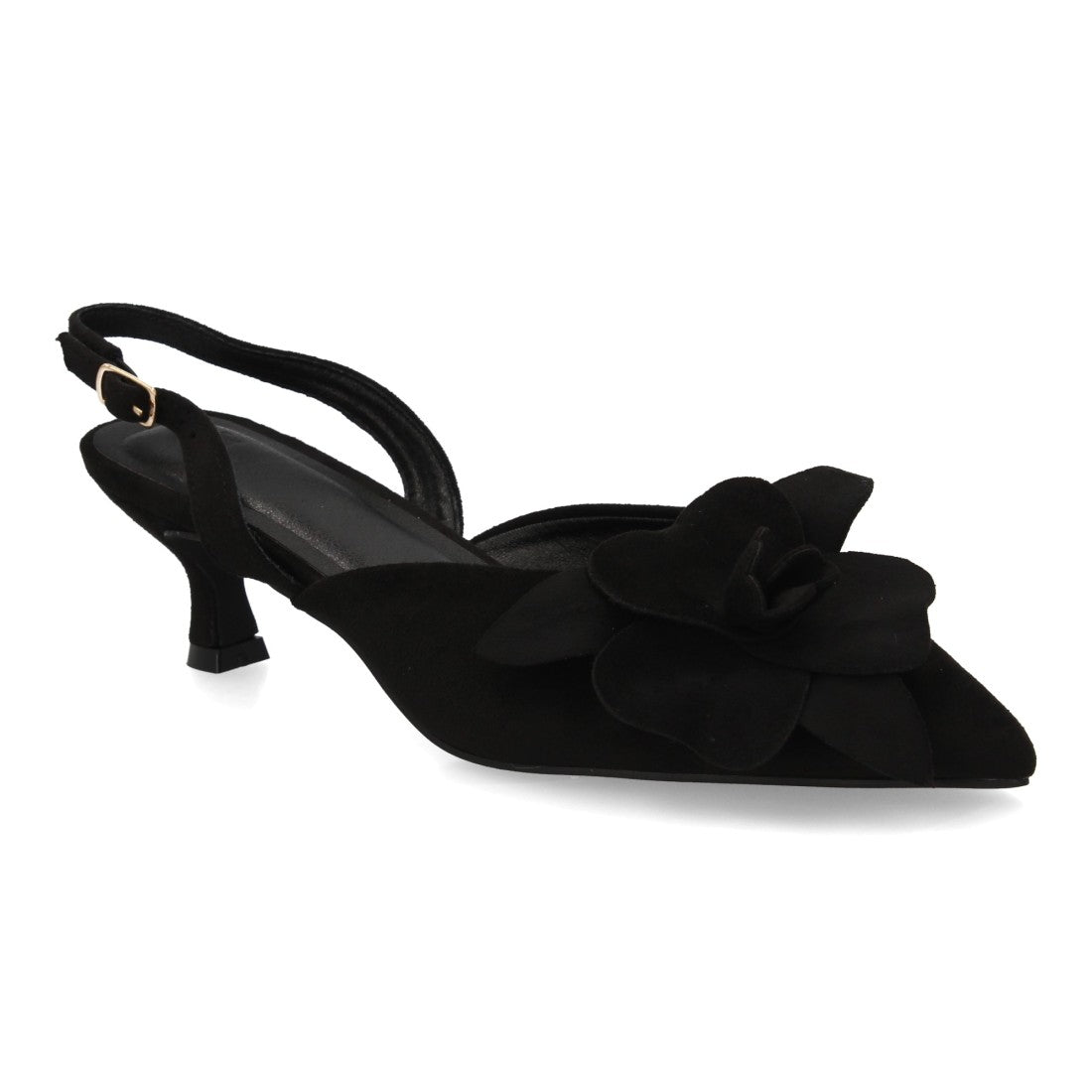 Zapato destalonado de mujer con tacón medio y diseño de punta fina