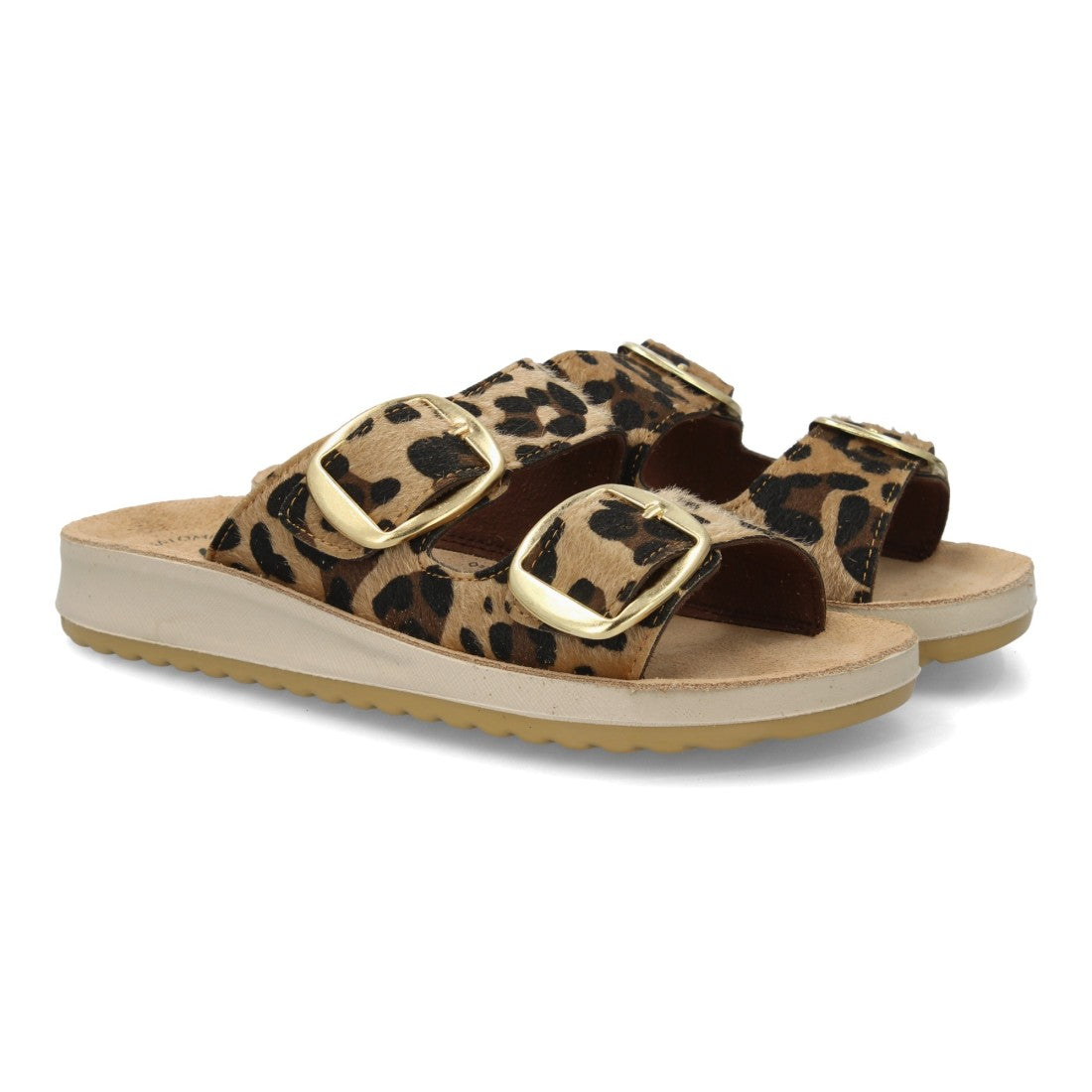 Sandalia anatómica de mujer con estampado de leopardo