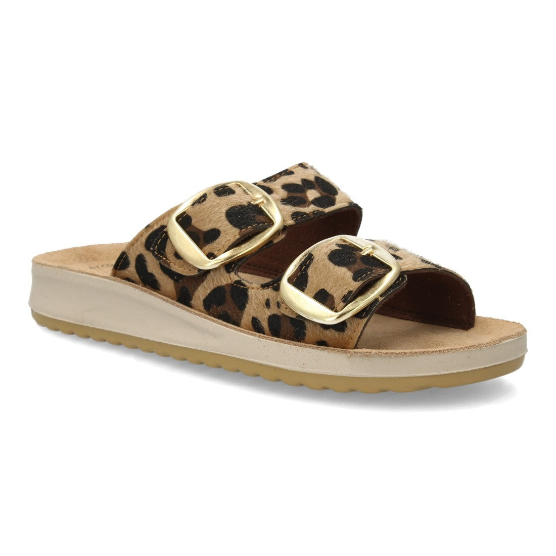 Sandalia anatómica de mujer con estampado de leopardo