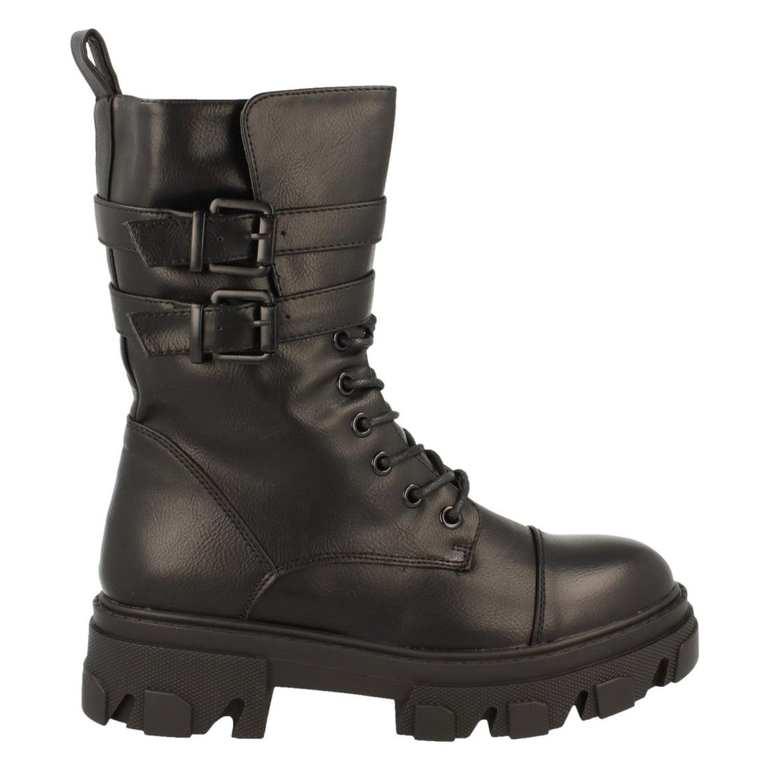 Bota de plataforma de mujer con tiras con hebillas