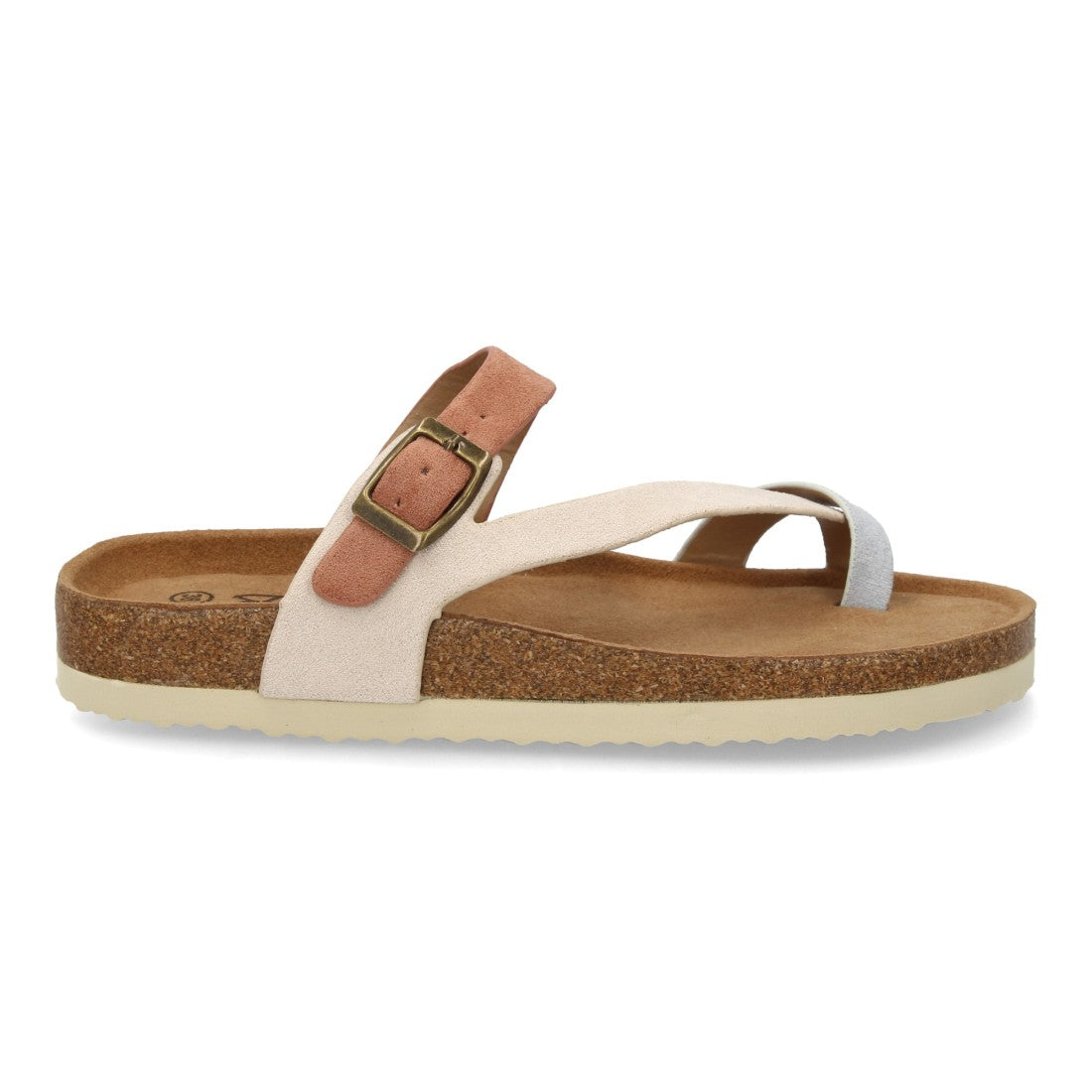 Sandalia bio de mujer con diseño minimalista y tiras finas - Rosa