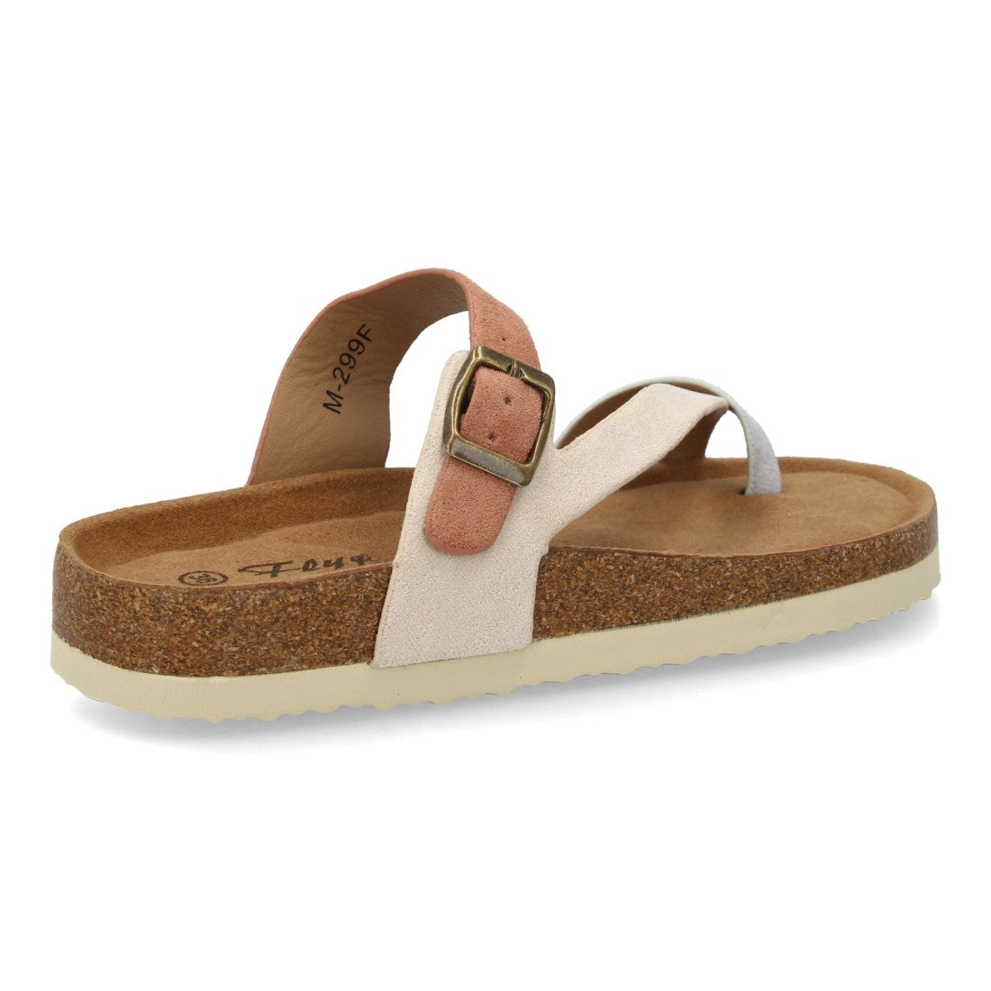 Sandalia bio de mujer con diseño minimalista y tiras finas - Rosa