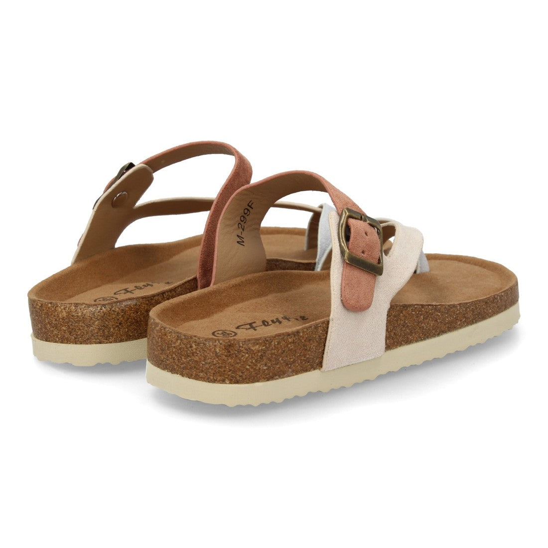 Sandalia bio de mujer con diseño minimalista y tiras finas - Rosa