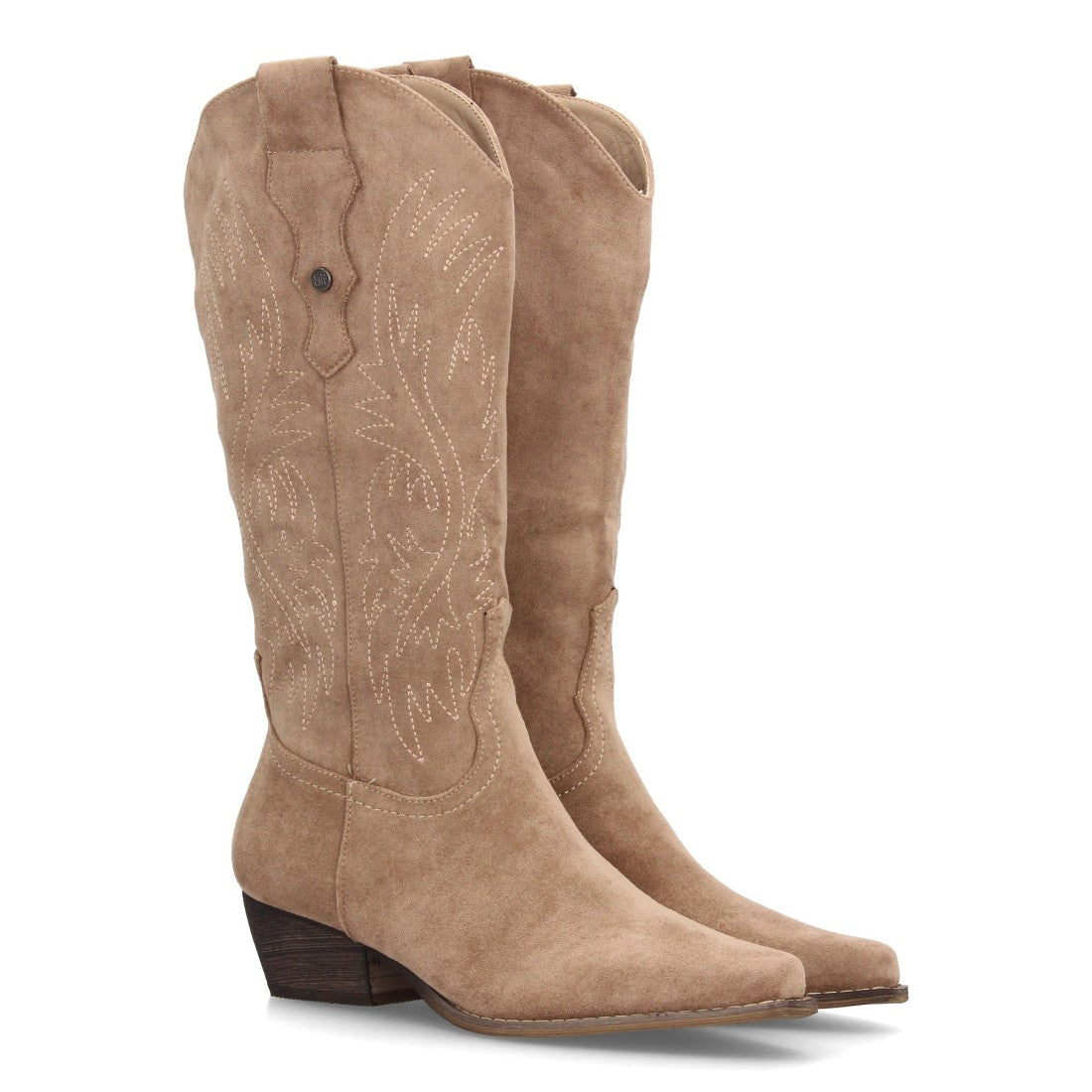Bota cowboy de caña alta de mujer de punta fina