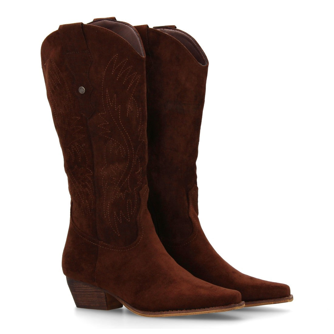 Bota cowboy de caña alta de mujer de punta fina