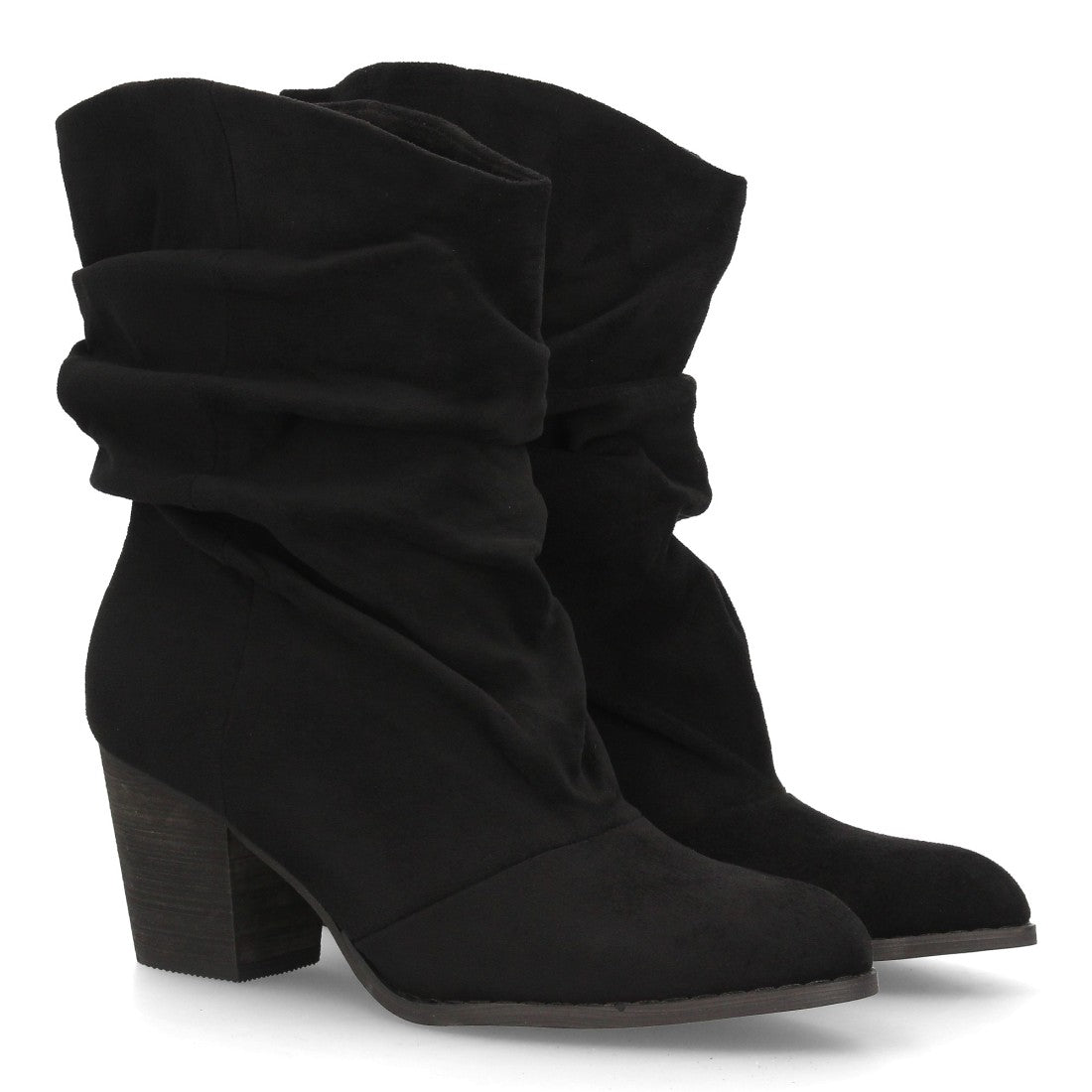 Bota de caña arrugada de mujer