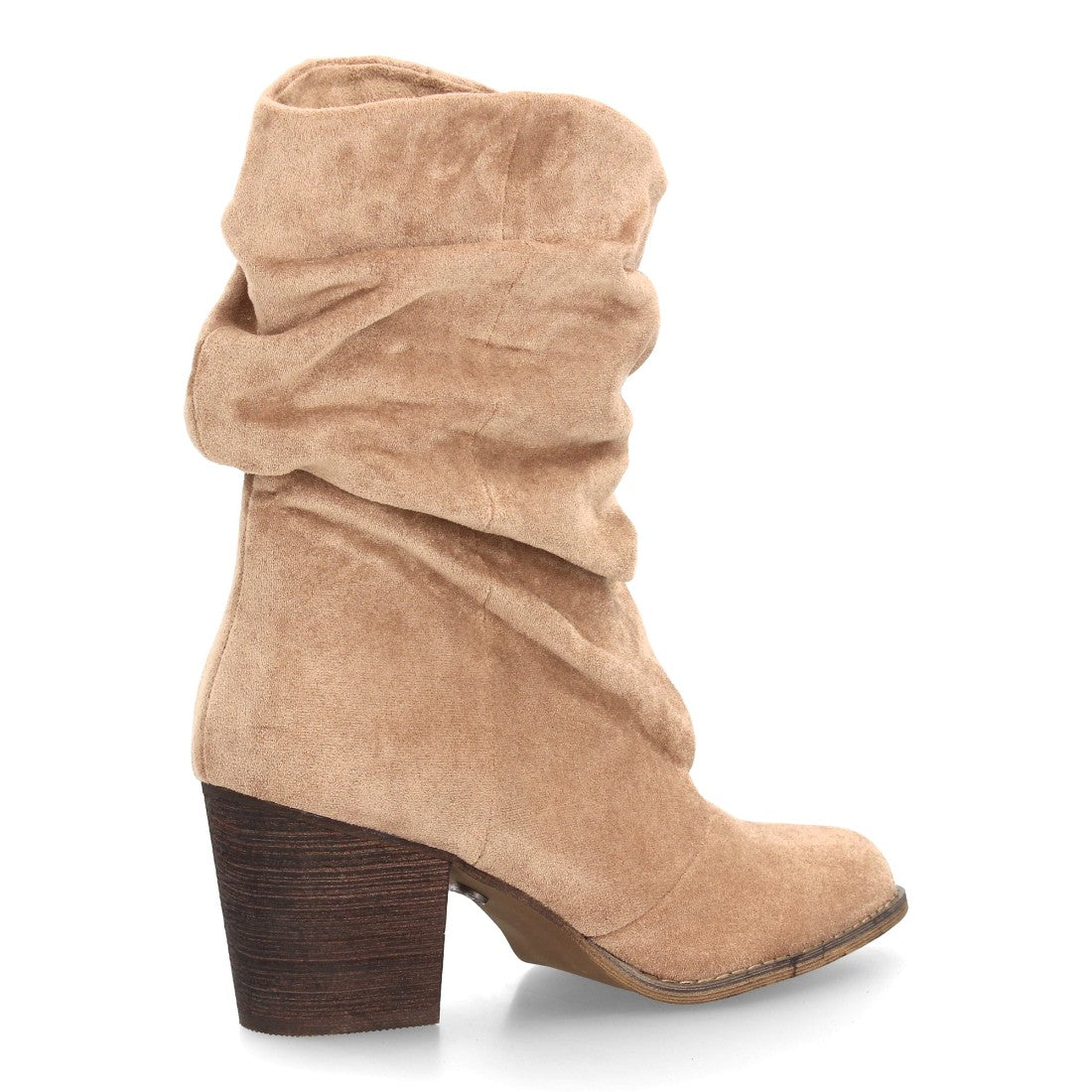Bota de caña arrugada de mujer