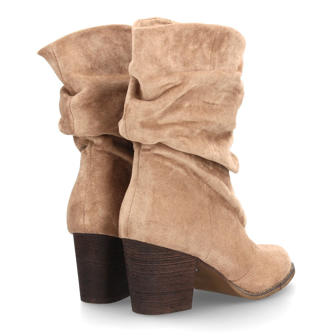 Bota de caña arrugada de mujer