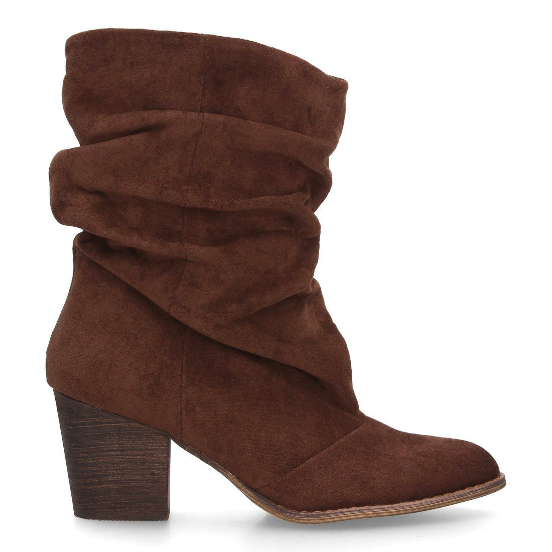 Bota de caña arrugada de mujer