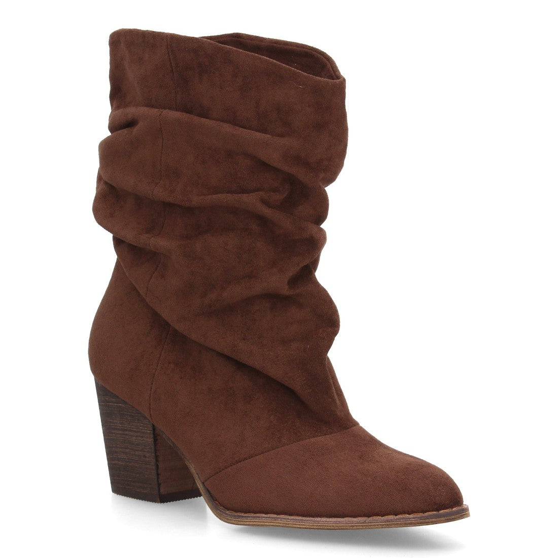 Bota de caña arrugada de mujer
