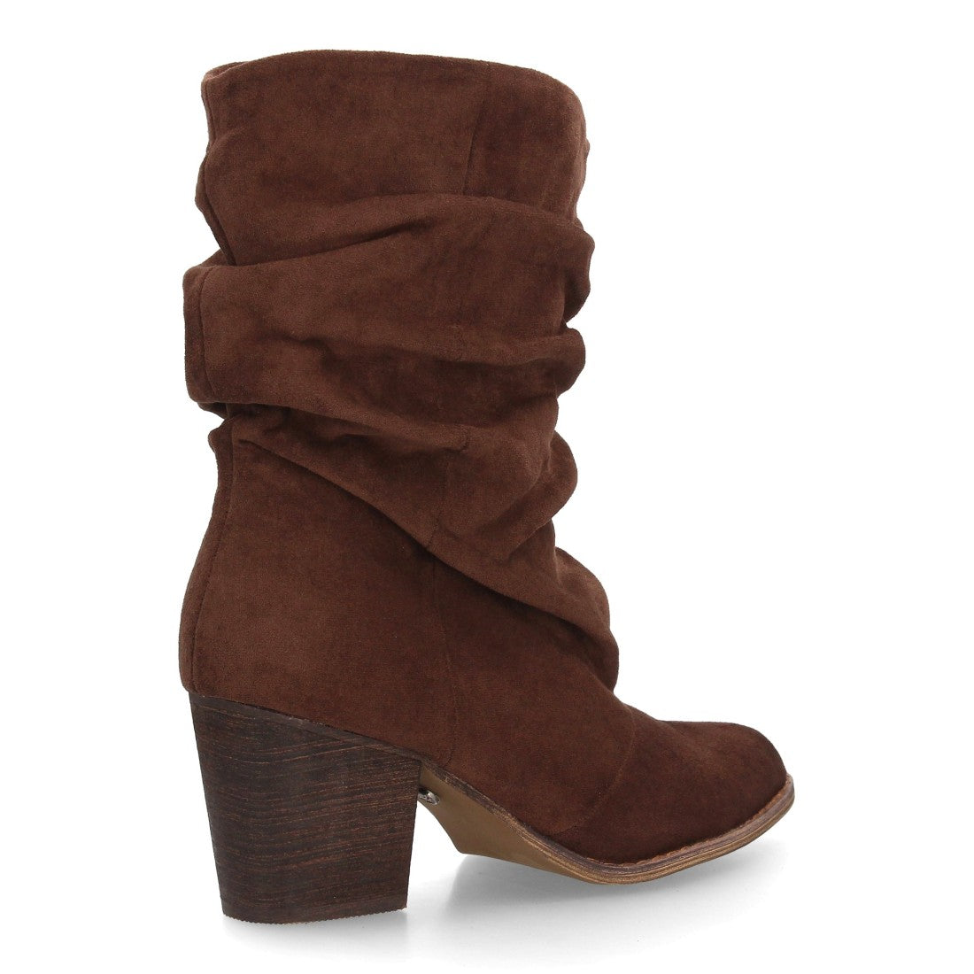 Bota de caña arrugada de mujer