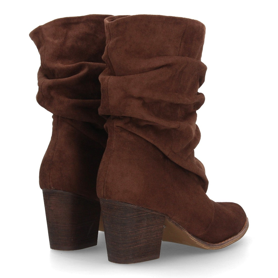 Bota de caña arrugada de mujer