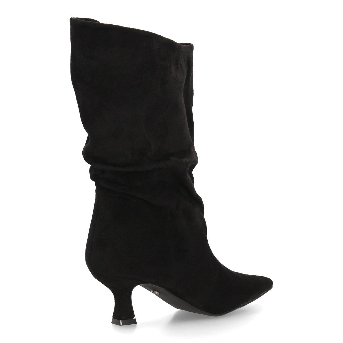 Bota de caña arrugada de mujer con tacón fino y elegante