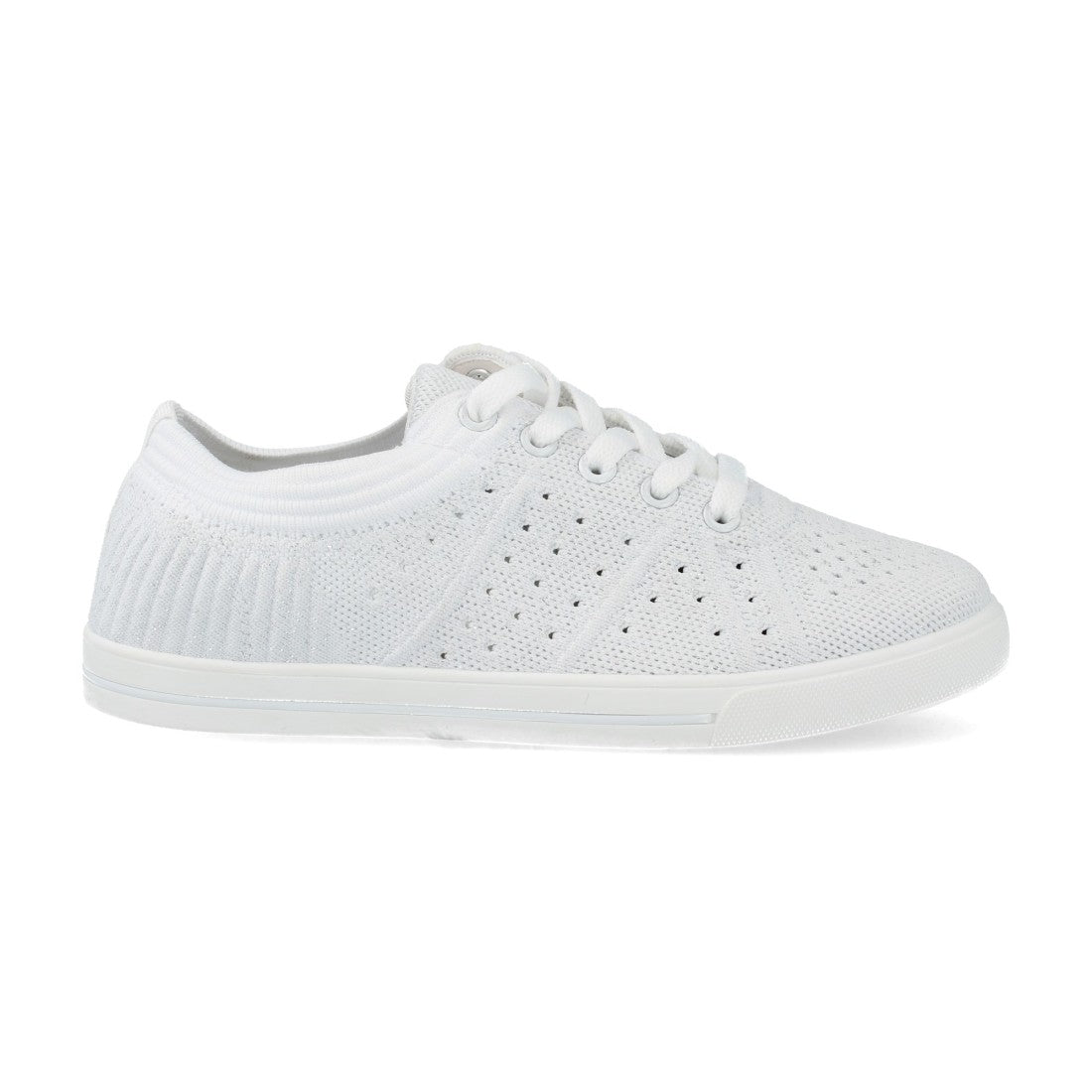 Zapatilla plana con cordones - Plata