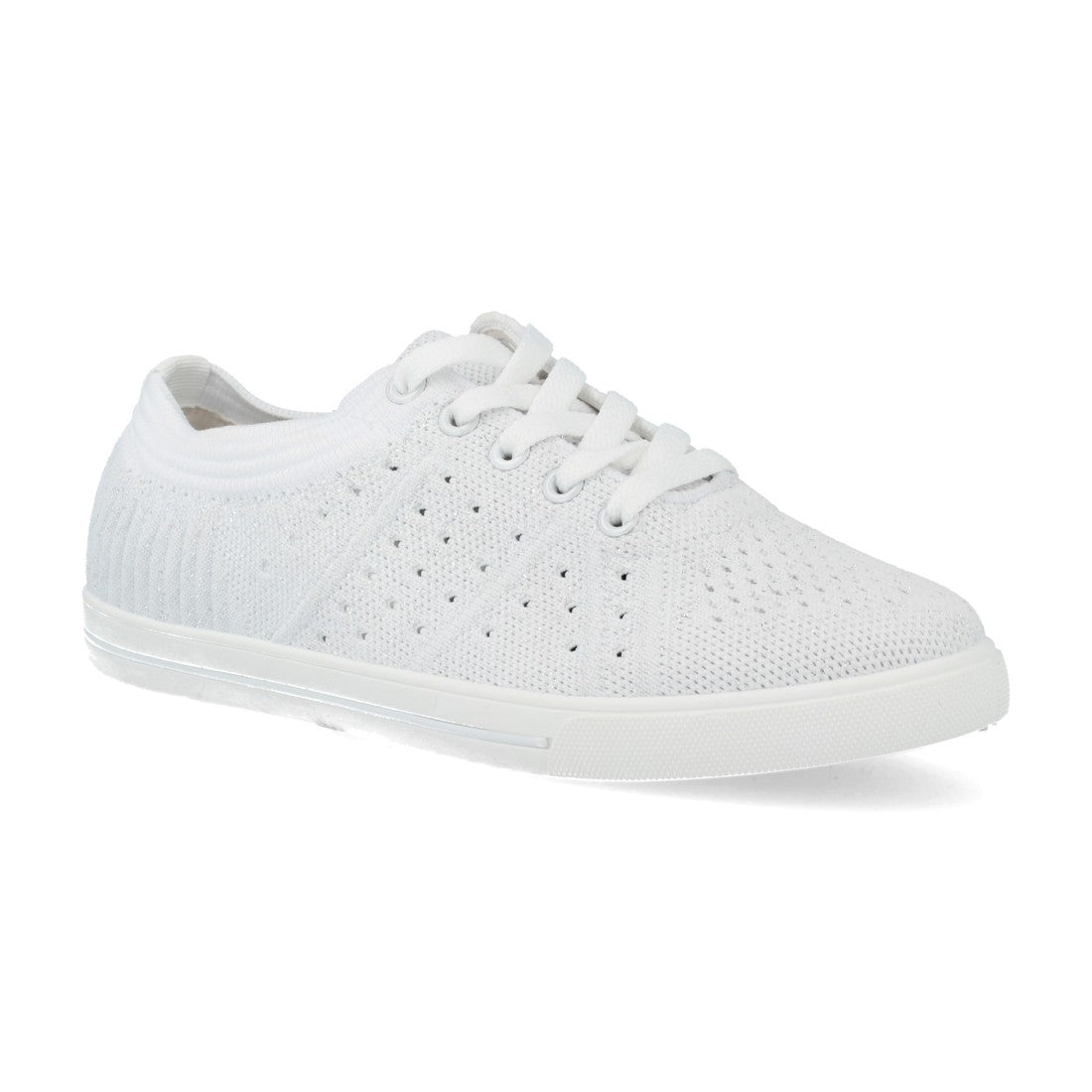 Zapatilla plana con cordones - Plata