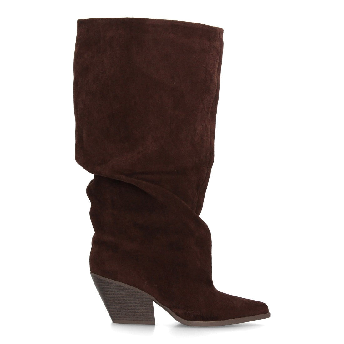 Botas altas de mujer con diseño de caña ancha y efecto fruncido