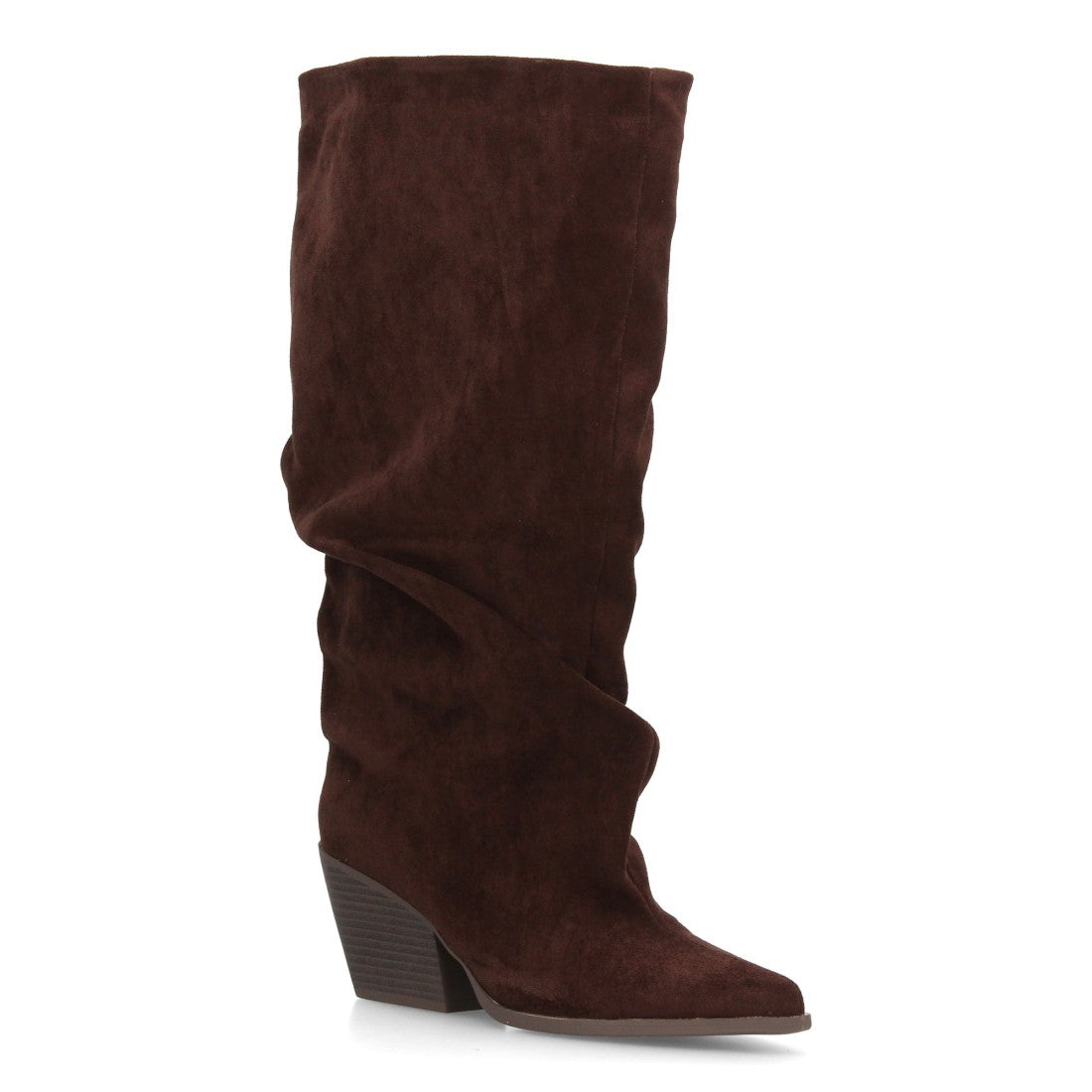 Botas altas de mujer con diseño de caña ancha y efecto fruncido