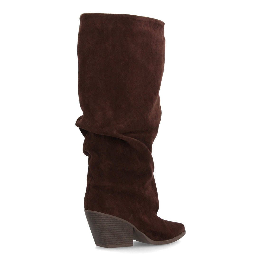Botas altas de mujer con diseño de caña ancha y efecto fruncido