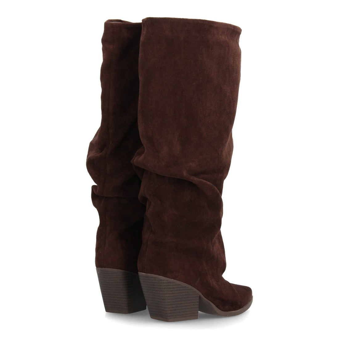 Botas altas de mujer con diseño de caña ancha y efecto fruncido