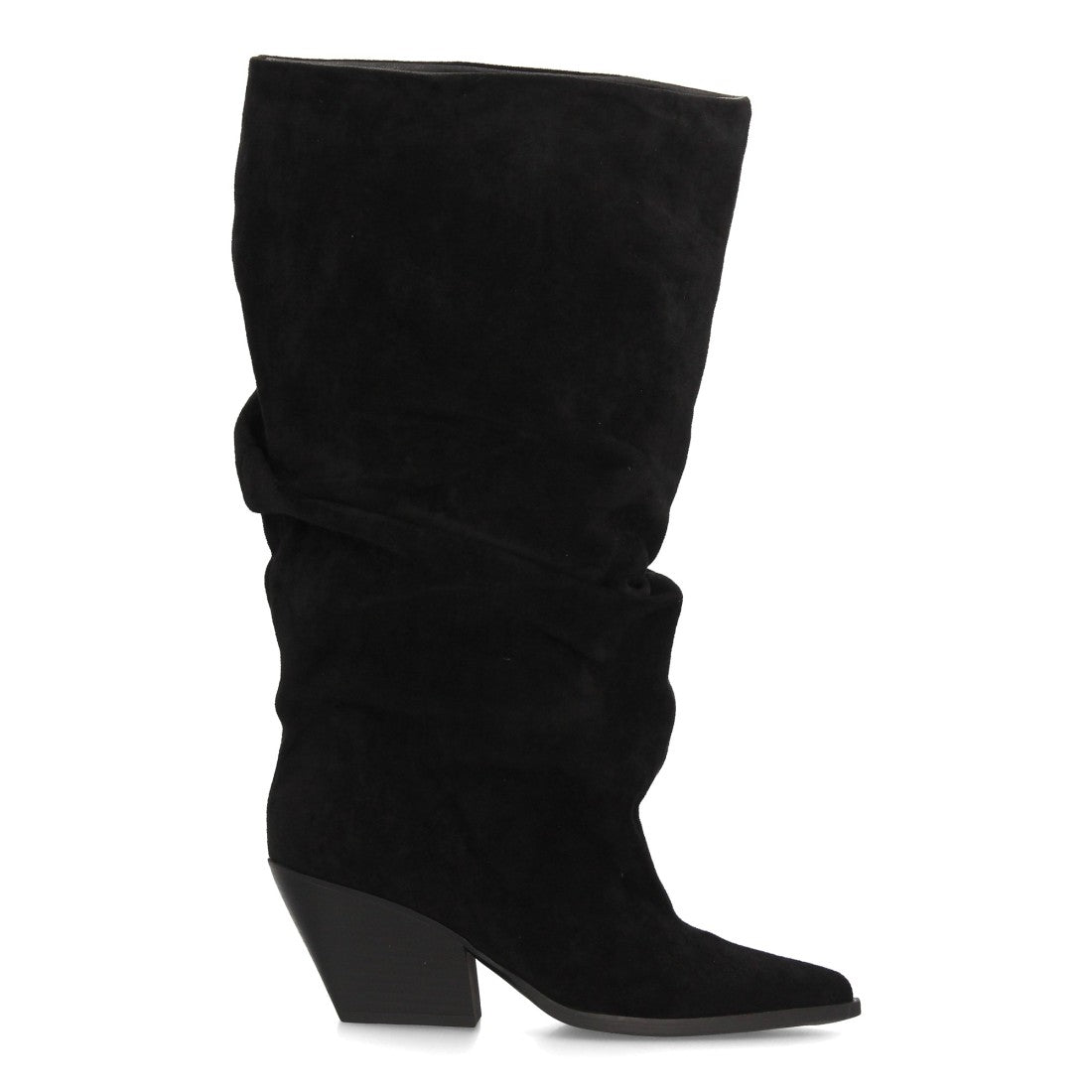 Botas altas de mujer con diseño de caña ancha y efecto fruncido