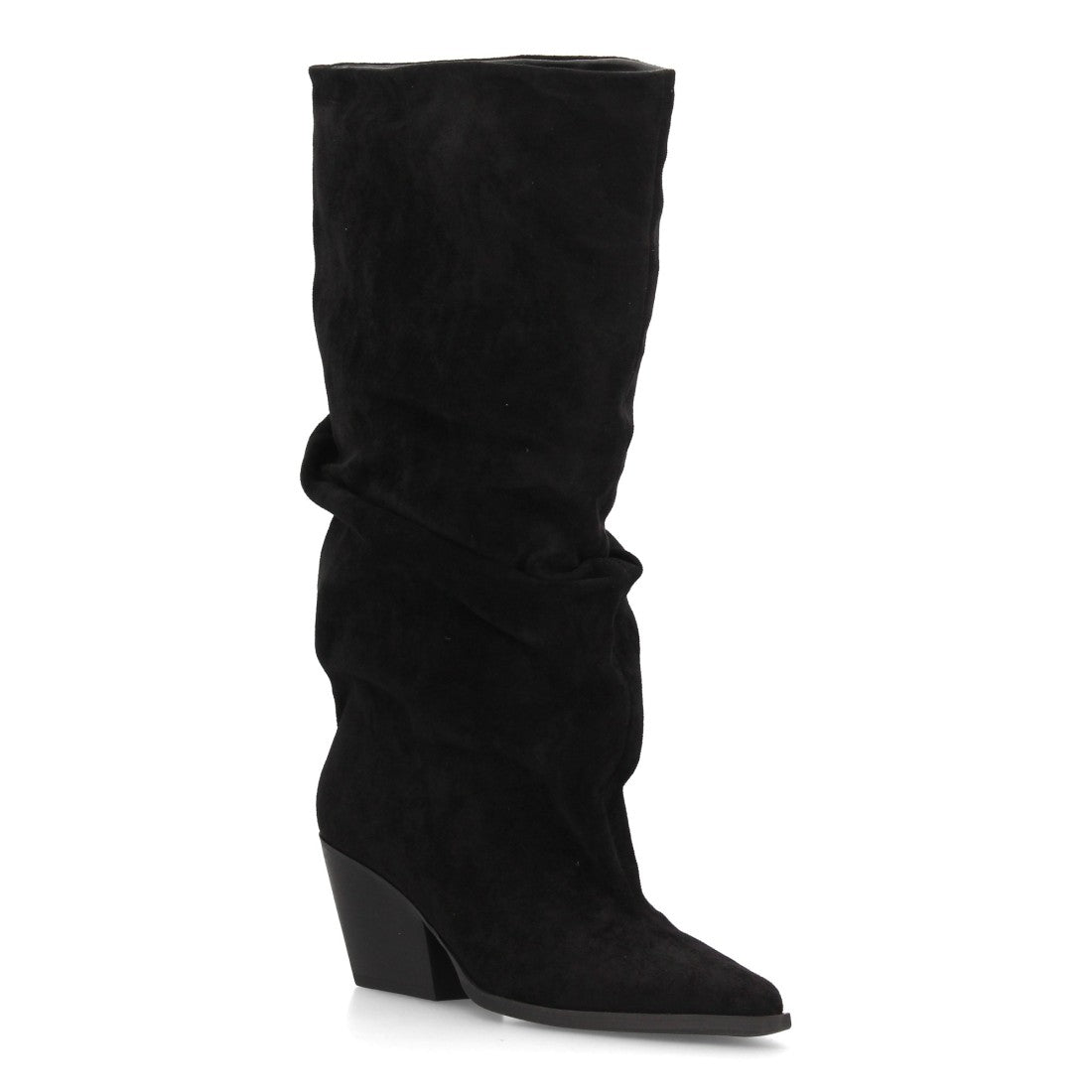 Botas altas de mujer con diseño de caña ancha y efecto fruncido